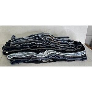Denim Jean Scraps Waistbands w Front Pockets & Zippers For Crafts    (Lot 1W)